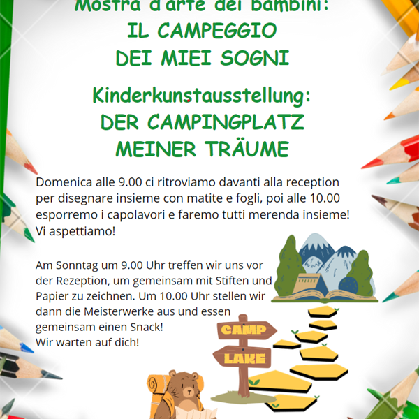 Art exhibition for kids: the camping of my dreams